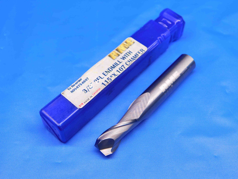 RME INC. 3/8 O.D. 3/4 LOC CHAMFER CARBIDE END MILL 3/8 SHANK 2 FLUTE 121516 .375 - BR6811BC4