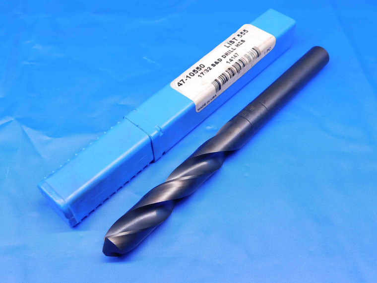 NEW UB 17/32 O.D. HSS S&D TWIST DRILL BIT 1/2 SHANK 2 1/2 LOC 6 1/8 OAL .5312 - BR6820AX4