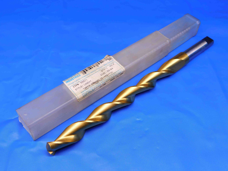 NEW C-L 39/64 O.D. TiN HSS TAPER LENGTH TWIST DRILL BIT 55271 1/2 SHANK .6093 - BR6823AX4