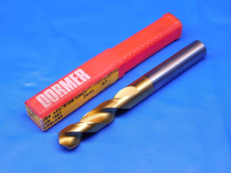 DORMER 3/8 O.D. TiN HSS STUB TWIST DRILL BIT A5203/8 1.6929 LOC 3.504 OAL .375 - BR6829AX4