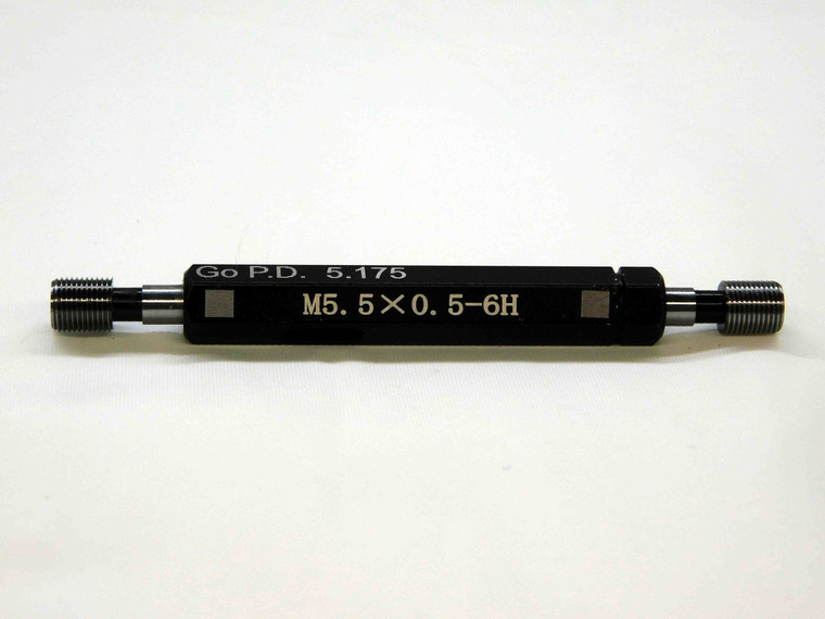 NEW M5.5 X .5 6H METRIC THREAD PLUG GAGE 5.5 0.5 GO NO GO P.D.'S = 5.175 & 5.275 - DW30996MSAF