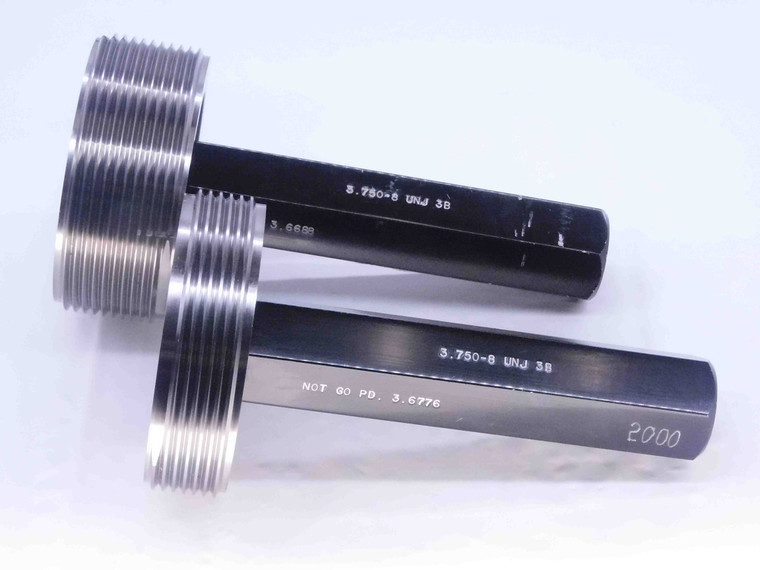 3 3/4 8 UNJ 3B THREAD PLUG GAGE 3.75 3.750 GO NO GO P.D.'S = 3.6688 & 3.6776 - DW31131BQ4