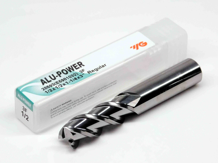 NEW YG ALU-POWER 1/2 O.D. 1 1/4 LOC 3" OAL CARBIDE END MILL 3 FLUTE 28593 .5 - MS7131YG