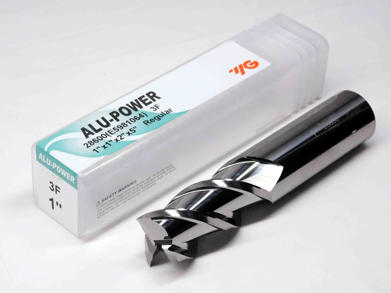 NEW YG ALU-POWER 1" OD 2" LOC 5" OAL CARBIDE END MILL 1" SHANK 3 FLUTE 28600 1.0 - MS7134YG