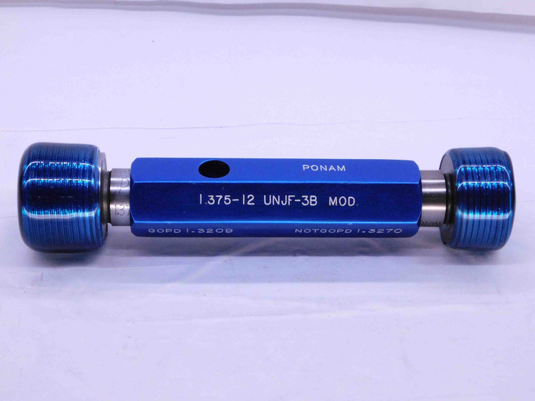 1 3/8 12 UNJF 3B MOD THREAD PLUG GAGE 1.375 GO NO GO P.D.'S = 1.3209 & 1.3270 - DW31296BQ4