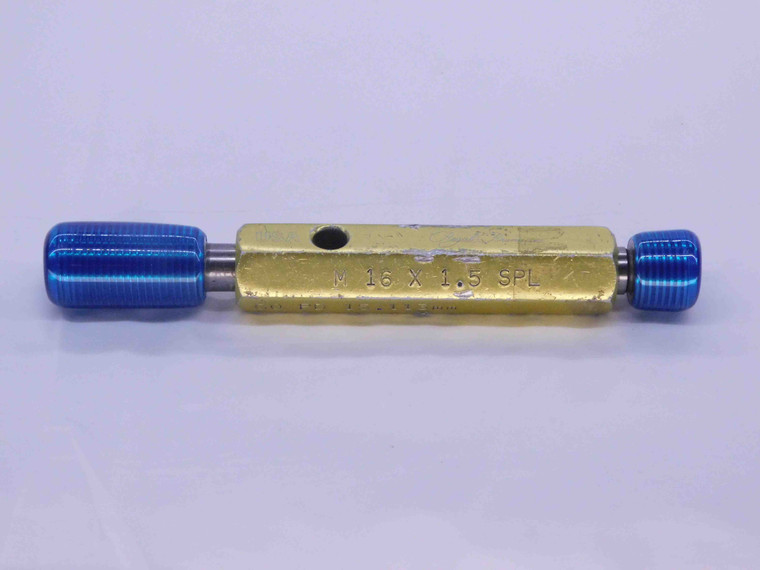 M16 X 1.5 SPECIAL METRIC THREAD PLUG GAGE 16 GO NO GO P.D.'S = 15.113 & 15.253 - DW31331BY4