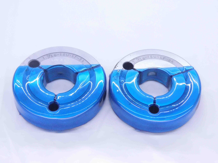 1 5/16 18 UNEF 3A THREAD RING GAGES 1.3125 GO NO GO P.D.'S = 1.2764 & 1.2728 - DW31369OB4