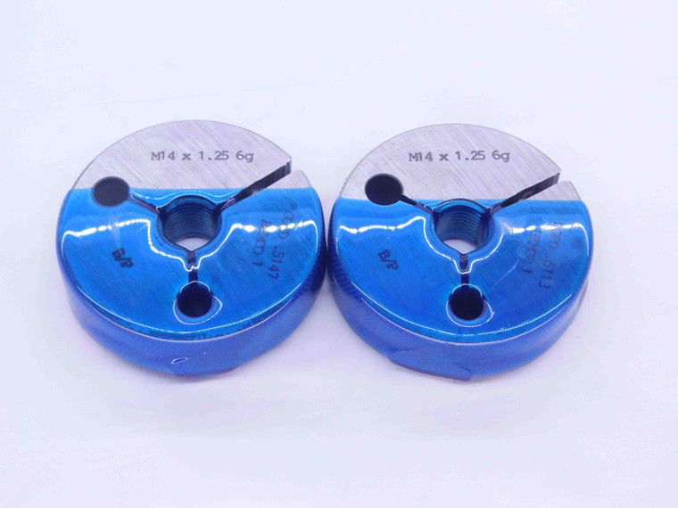 M14 X 1.25 6g BEFORE PLATE THREAD RING GAGES 14 GO NO GO P.D.'S = .5147 & .5113 - DW31391BY4