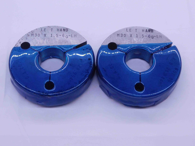 M30 X 1.5 6g LEFT HAND THREAD RING GAGES 30 GO NO GO P.D.'S = 28.994 & 28.844 - DW31392BY4
