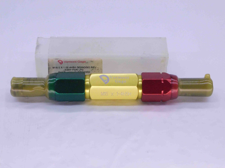M15 X 1 4H5H SPL VERMONT THREAD PLUG GAGE 15 1.0 GO NO GO PDS= 14.4008 & 14.4500 - DW31422BY4