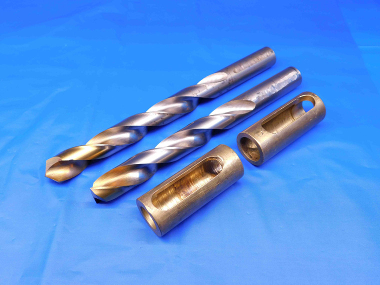 2PCS DORMER 45/64 O.D. JOBBER & FLAT BOTTOM TiN COATED HSS TWIST DRILL BIT .7031 - BR7139BC4