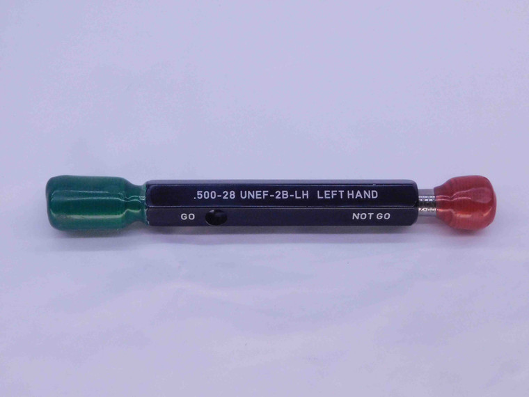 NEW 1/2 28 UNEF 2B LEFT HAND THREAD PLUG GAGE .5 GO NO GO P.D.'S = .4768 & .4816 - DW31491BY4