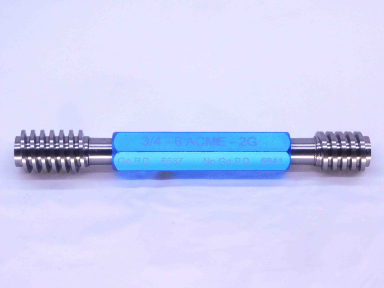 NEW 3/4 6 ACME 2G THREAD PLUG GAGE .75 .750 GO NO GO P.D.'S = .6667 & .6841 - DW31501MSAF