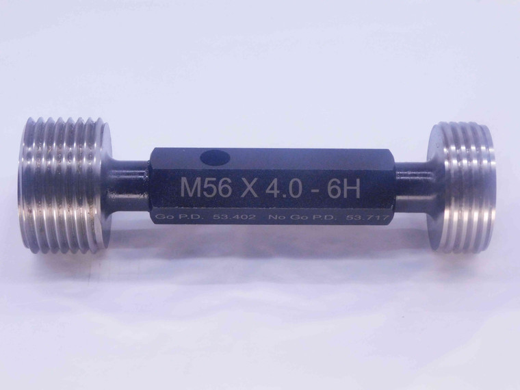 NEW M56 X 4 6H METRIC THREAD PLUG GAGE 56 4.0 GO NO GO P.D.'S = 53.402 & 53.717 - DW31576MSAF
