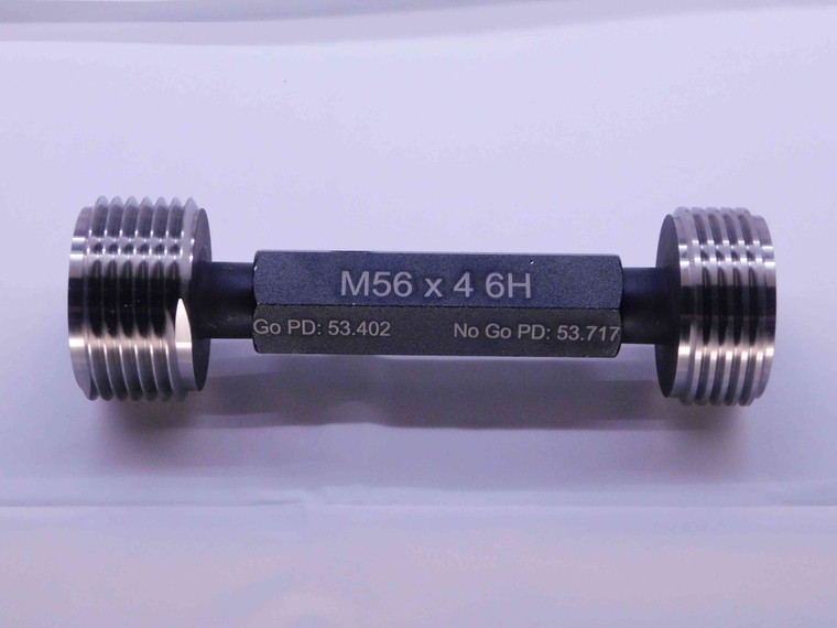 NEW M56 X 4 6H METRIC THREAD PLUG GAGE 56 4.0 GO NO GO P.D.'S = 53.402 & 53.717 - DW31576MSAF