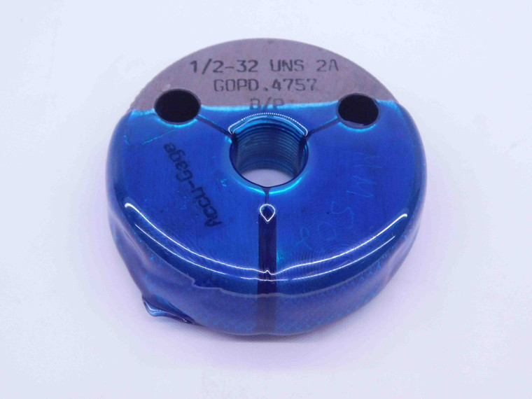 1/2 32 UNS 2A BEFORE PLATE THREAD RING GAGE .5 .50 .500 GO ONLY P.D. = .4757 - DW31562BZ4