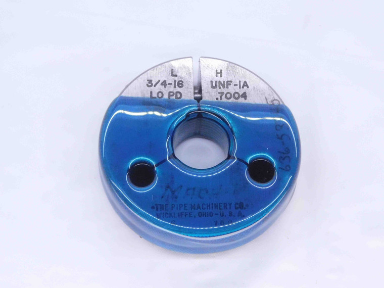 3/4 16 UNF 1A LEFT HAND THREAD RING GAGE .75 .750 NO GO ONLY P.D. = .7004 L.H. - DW31153BX4