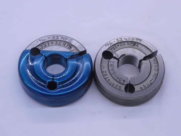.781 32 NFS N04 LOCKNUT THREAD RING GAGES GO NO GO = .7607 .7564 25/32 N 04 NS - DW31161BX4