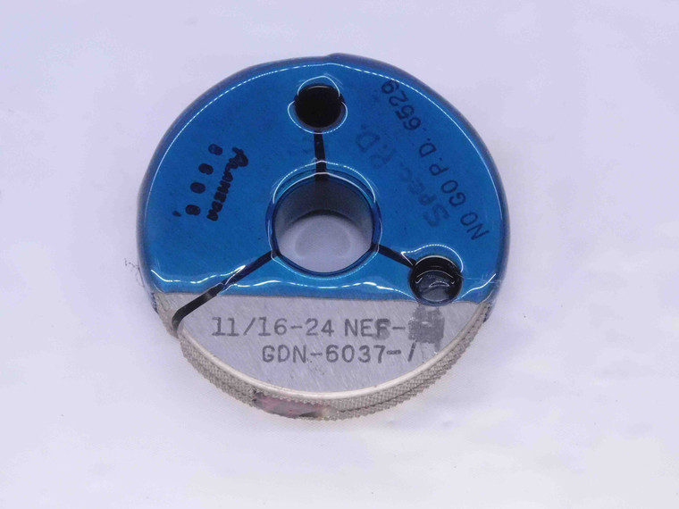 11/16 24 NEF SPECIAL THREAD RING GAGE .6875 NO GO ONLY P.D. = .6529 UNEF CHECK - DW31168BX4