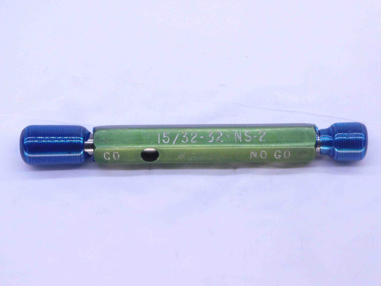 15/32 32 NS 2 THREAD PLUG GAGE .4687 GO NO GO P.D.'S = .4485 & .4521 INSPECTION - DW31714CC4