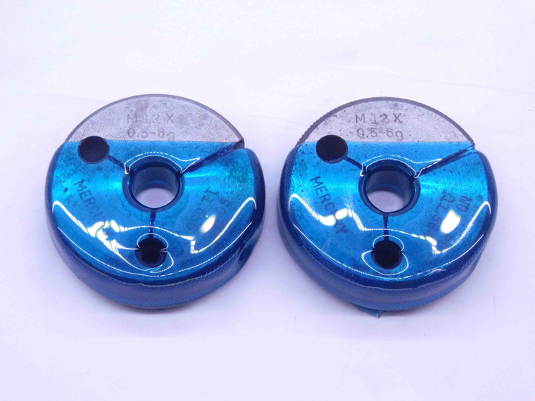 M12 X .5 6g METRIC THREAD RING GAGES 12 0.5 GO NO GO P.D.'S = 11.655 & 11.564 - DW31773CC4