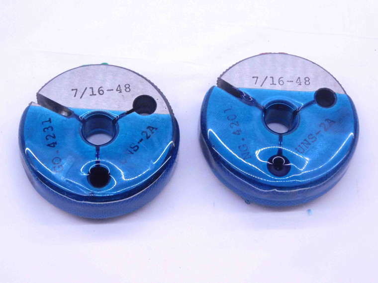 7/16 48 UNS 2A THREAD RING GAGES .4375 GO NO GO P.D.'S = .4231 & .4201 CHECK - DW31775CC4