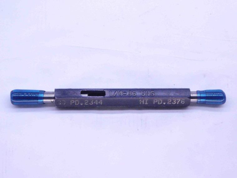 1/4 36 UNS BEFORE PLATE THREAD PLUG GAGE .25 GO NO GO P.D.'S = .2344 & .2376 - DW31807CA4