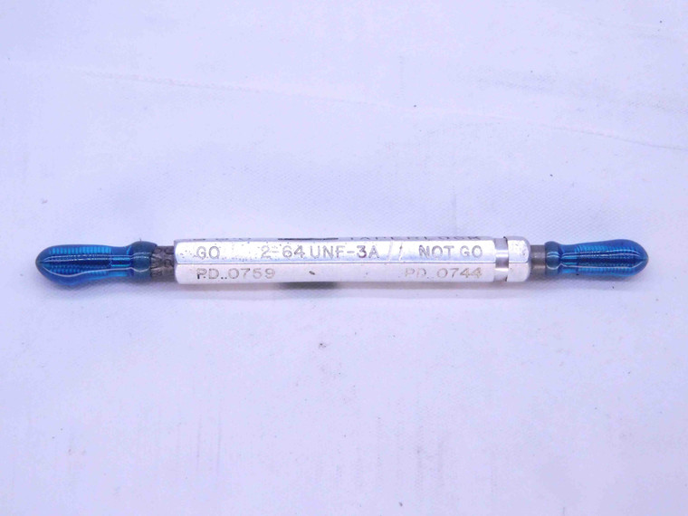 2 64 UNF 3A SET THREAD PLUG GAGE #2 .086 .0860 GO NO GO P.D.'S = .0759 & .0744 - DW31808CA4