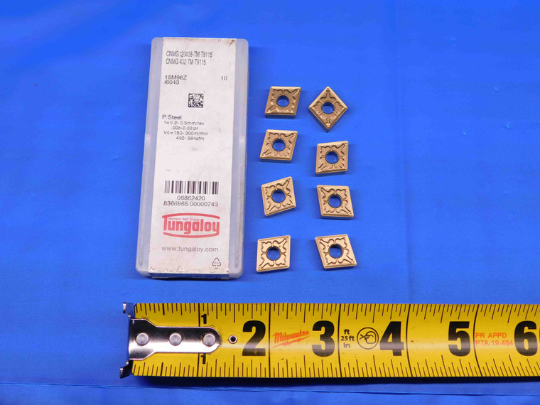 8pcs NEW TUNGALOY CNMG120408 / CNMG432 T9115 TiN COATED CARBIDE TURNING INSERTS - BR7604CE4