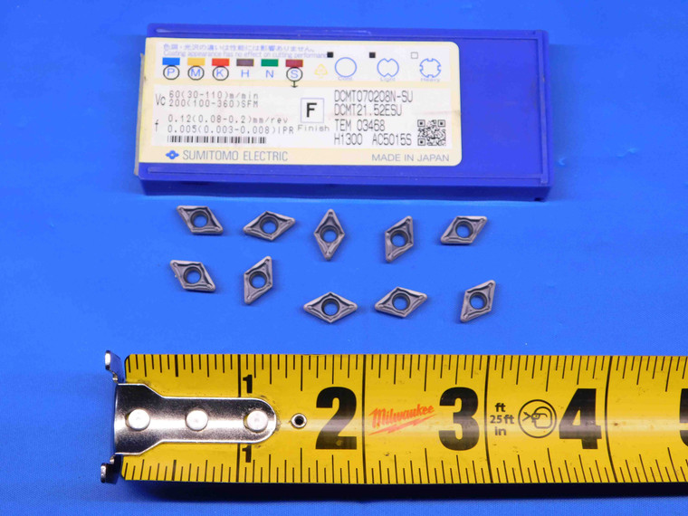 10pcs NEW SUMITOMO DCMT21.52ESU / DCMT070208N-SU AC5015S TiAlSiN CARBIDE INSERTS - BR7605CE4