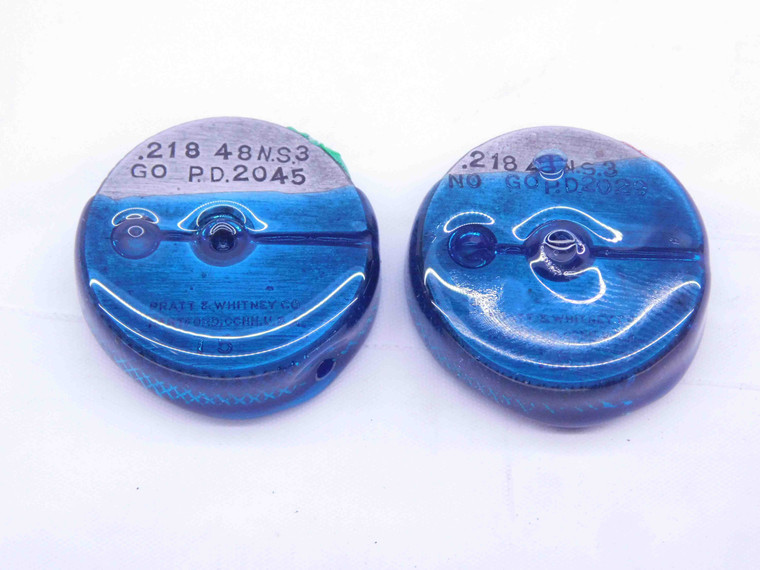 .218 48 NS 3 THREAD RING GAGES .2180 GO NO GO P.D.'S = .2045 & .2029 7/32 CHECK - DW31841CC4