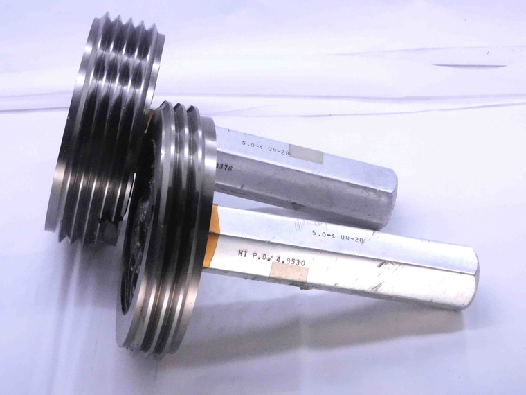 5" 4 UN 2B THREAD PLUG GAGE 5.0 4. GO NO GO P.D.'S = 4.8376 & 4.8530 INSPECTION - DW31924CB4