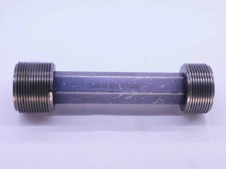 1 3/4 12 UN 3B THREAD PLUG GAGE 1.75 1.750 GO NO GO P.D.'S = 1.6959 & 1.7017 - DW31996CB4