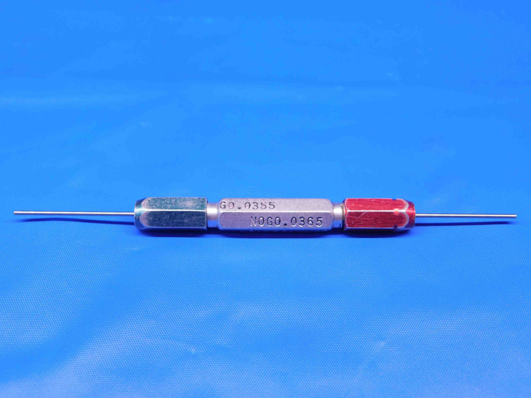 .0355 & .0365 CLASS X PIN PLUG GAGE GO NO GO .0313 +.0042 OVERSIZE 1/32 1 mm - BR8149BR4