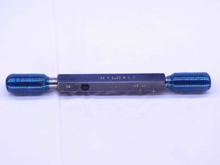 M12 X 1.25 6g PREPLATE SET THREAD PLUG GAGE 12 GO NO GO PD'S = 11.1295 & 11.0076 - DW32066OB4