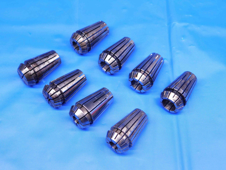 8 PCS ER16 COLLET LOT SIZES INCLUDE 1/32, 1/8, 7/32, 1/4, 9/32, 5/16, 11/32, 3/8 - BR8303LVR