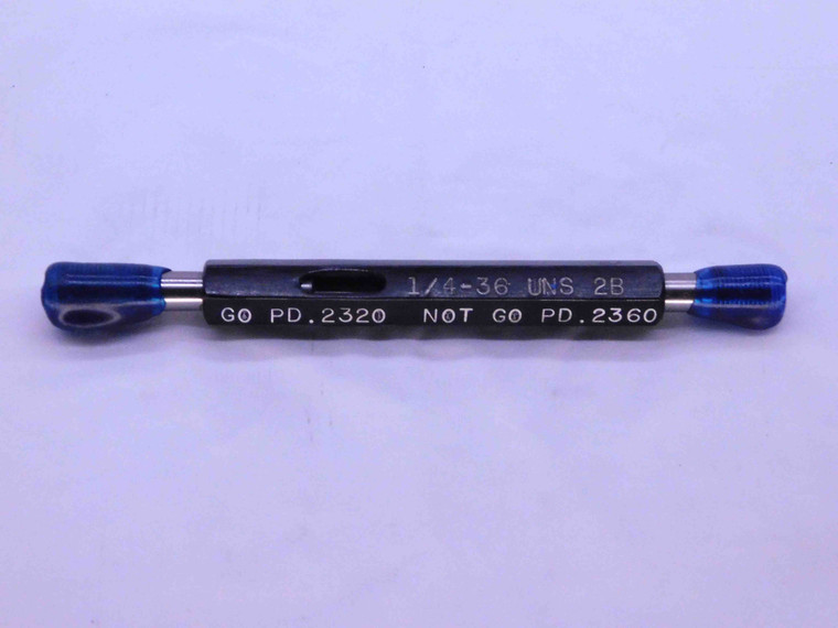 1/4 36 UNS 2B THREAD PLUG GAGE .25 .250 .2500 GO NO GO P.D.'S = .2320 & .2360 - DW32083OB4