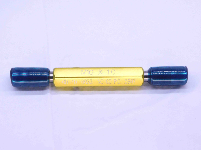 M16 X 1 6g SET THREAD PLUG GAGE 16 1.0 GO NO GO P.D.'S = 15.324 & 15.206 mm - DW32093OB4