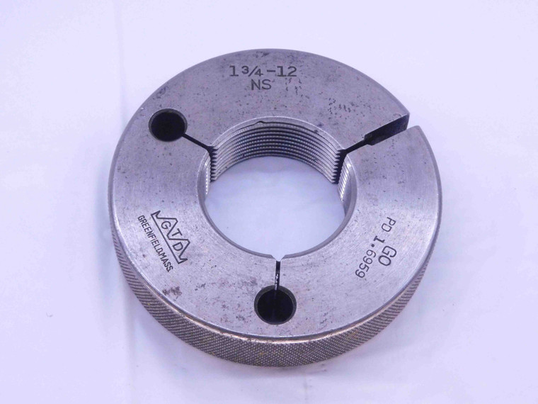 1 3/4 12 NS THREAD RING GAGE 1.75 1.750 1.7500 GO ONLY P.D. = 1.6959 UN-3A - DW32148CB4