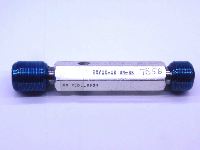 15/16 12 UN 3B THREAD PLUG GAGE .9375 GO NO GO P.D.'S = .8834 & .8889 CHECK - DW32169OB4