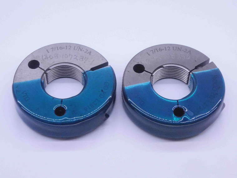 1 7/16 12 UN 2A VERMONT THREAD RING GAGES 1.4375 GO NO GO PD'S = 1.3816 & 1.3757 - DW32246CF4