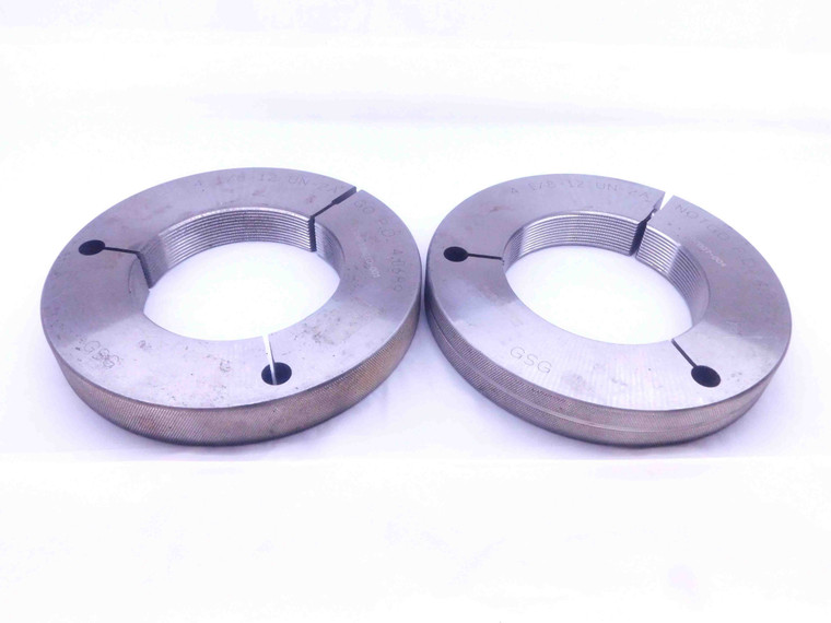 4 1/8 12 UN 2A THREAD RING GAGES 4.125 4.1250 GO NO GO P.D.'S = 4.0689 & 4.0624 - DW32268CF4