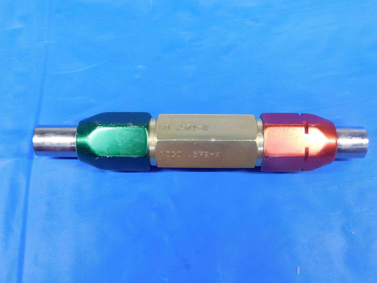 .5710 & .5720 CL X PIN PLUG GAGE GO NO GO .5625 +.0085 9/16 14.529 mm .571 .572 - MW0053BK4