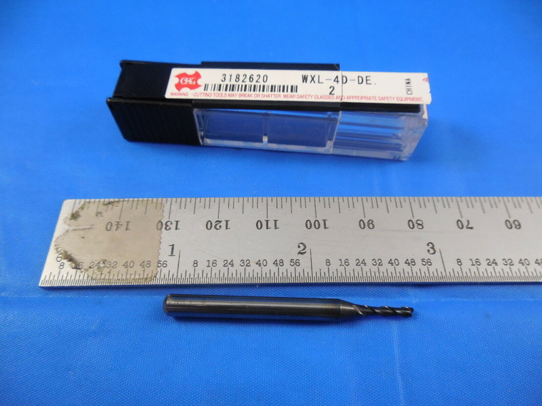 OSG 3182620 WXL 4D DE 2mm DIA 4mm SHANK 8mm LOC 45mm OAL 2 FL CARBIDE END MILL