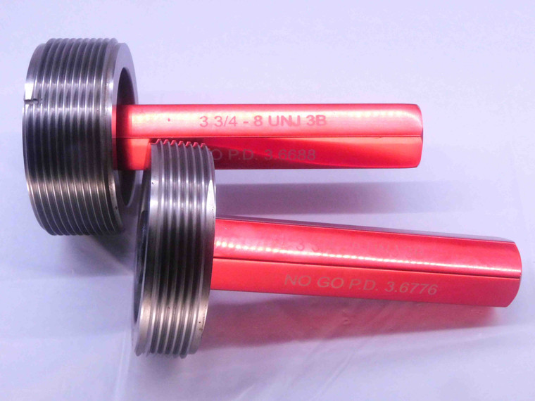 3 3/4 8 UNJ 3B THREAD PLUG GAGE 3.75 3.750 GO NO GO P.D.'S = 3.6688 & 3.6776 - DW32292LVR