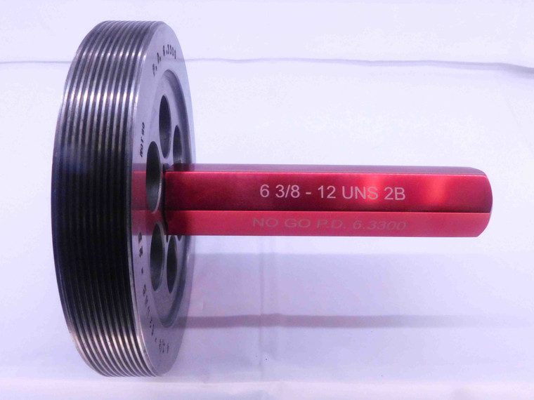 6 3/8 12 UNS 2B THREAD PLUG GAGE 6.375 6.3750 NO GO ONLY P.D. = 6.3300 CHECK - DW32309LVR