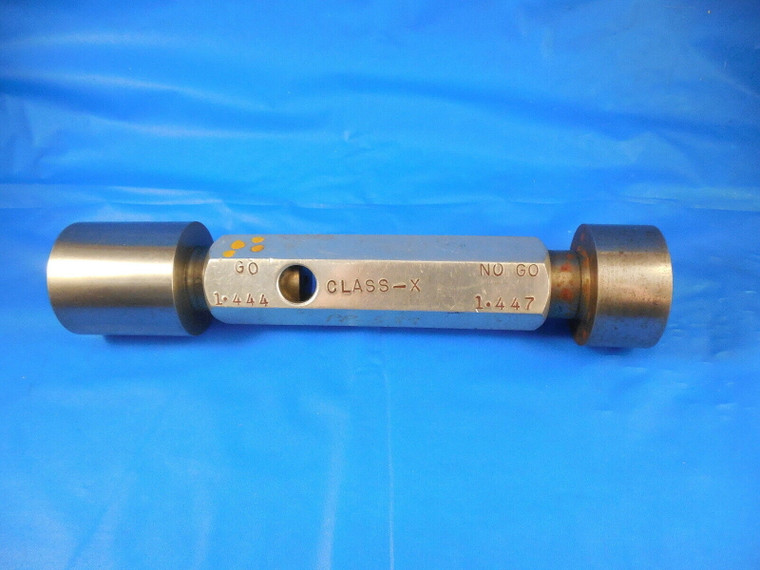 1.444 & 1.447 CL X SMOOTH PIN PLUG GAGE GO NO GO 1.4375 + .0069 OVERSIZE 1 7/16