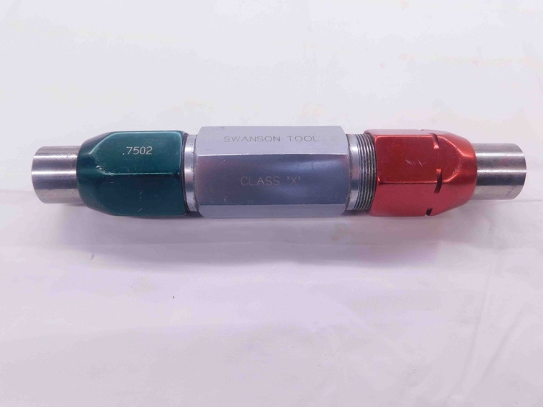 .7502 & .7509 CLASS X PIN PLUG GAGE GO NO GO .7500 +.0002 OVERSIZE 3/4 19 mm - MW0529CM4