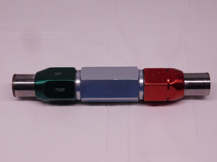 .7509 & .7516 CLASS X PIN PLUG GAGE GO NO GO .7500 +.0009 OVERSIZE 3/4 19 mm - MW0533CM4