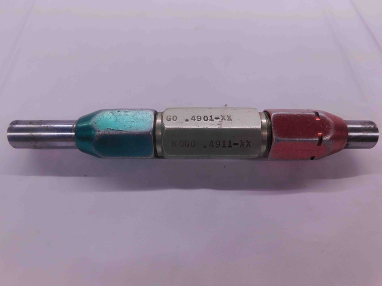 .4901 & .4911 CL XX PIN PLUG GAGE GO NO GO .5000 -.0089 1/2 12.449 INSPECTION - MW0568CM4